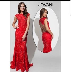 Jovani open back dress